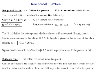 Reciprocal  Lattice