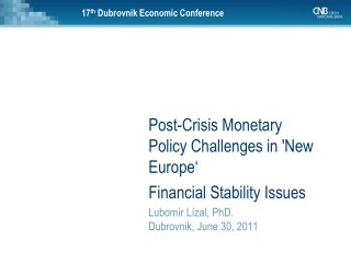 17 th  Dubrovnik Economic Conference