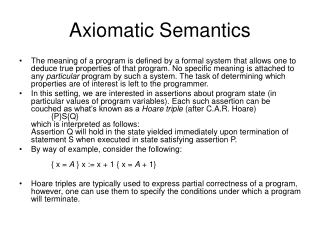 Axiomatic Semantics