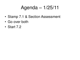 Agenda – 1/25/11