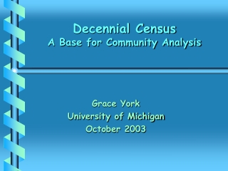 Decennial Census A Base for Community Analysis