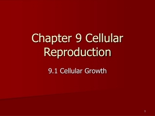 Chapter 9 Cellular Reproduction