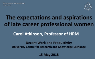 The expectations and aspirations of late career professional women