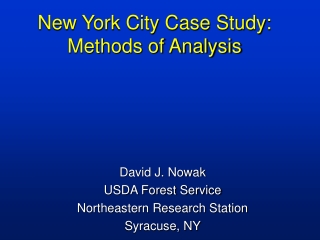 New York City Case Study: Methods of Analysis