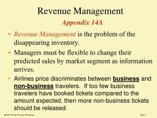 Revenue Management Appendix 14A