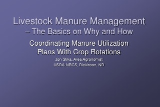 Livestock Manure Management  – The Basics on Why and How