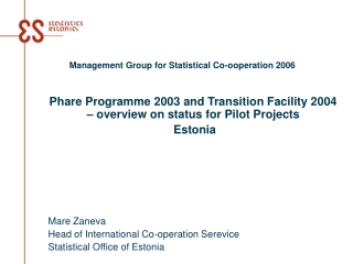 Management Group for Statistical Co-ooperation 2006