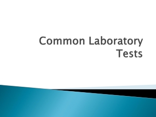 Common Laboratory Tests