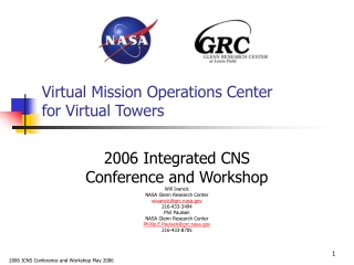 Virtual Mission Operations Center  for Virtual Towers