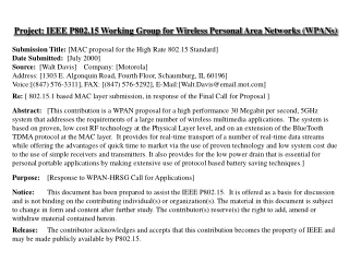 Project: IEEE P802.15 Working Group for Wireless Personal Area Networks (WPANs)