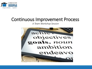 Continuous Improvement Process  A Team Workshop Session