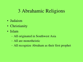 3 Abrahamic Religions