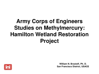 Army Corps of Engineers Studies on Methylmercury:  Hamilton Wetland Restoration Project