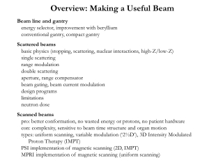 Beam line and gantry    energy selector, improvement with beryllium