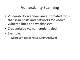 Vulnerability Scanning