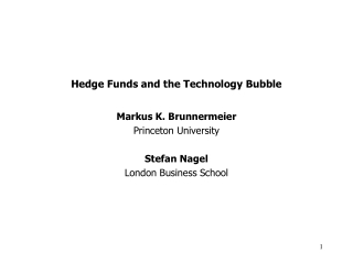 Hedge Funds and the Technology Bubble