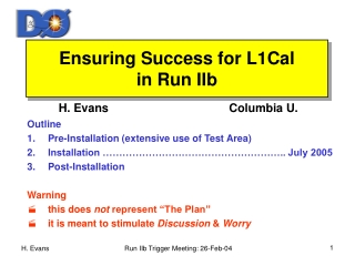 Ensuring Success for L1Cal  in Run IIb