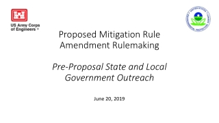 Proposed Mitigation Rule  Amendment Rulemaking Pre-Proposal State and Local Government Outreach