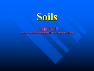 Soils Chapters 15 Living in the Environment , 15 th  Edition, Miller