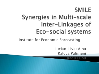 SMILE Synergies in Multi-scale Inter-Linkages of 	Eco-social  systems