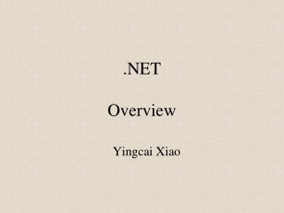 .NET Overview