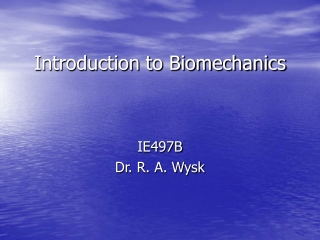 Introduction to Biomechanics