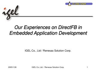 Our Experiences on DirectFB in Embedded Application Development