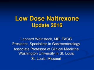Low Dose Naltrexone Update 2016