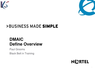 DMAIC  Define Overview