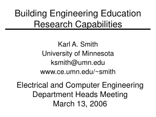Building Engineering Education Research Capabilities