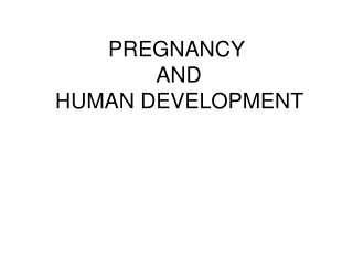 PREGNANCY  AND  HUMAN DEVELOPMENT