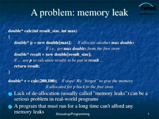 A problem: memory leak