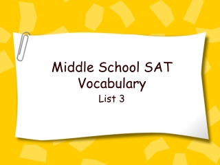 Middle School SAT Vocabulary