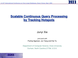 Scalable Continuous Query Processing  by Tracking Hotspots