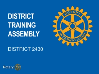 DISTRICT TRAINING ASSEMBLY