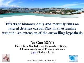 Yu Gao ( 高宇 )  East China Sea fisheries Research Institute， Chinese Academy of Fishery Sciences