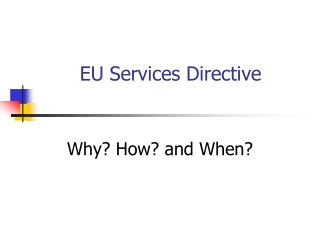 EU Services Directive