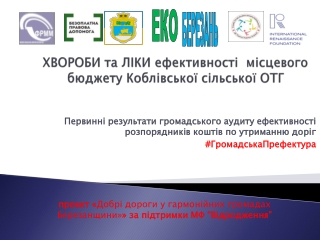 ХВОРОБИ та ЛІКИ ефективності  місцевого бюджету  Коблівської сільської ОТГ