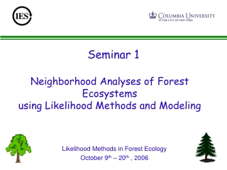 Neighborhood Analyses of Forest Ecosystems using Likelihood Methods and Modeling