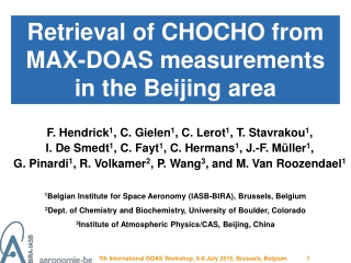 Retrieval of CHOCHO from MAX-DOAS measurements in the Beijing area