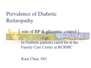 Prevalence of Diabetic Retinopathy