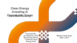 Clean Energy Investing in Opportunity Zones