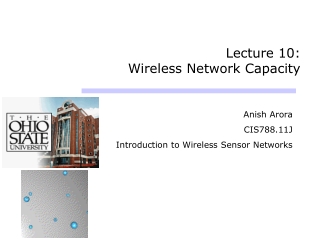 Lecture 10:  Wireless Network Capacity