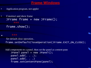 Frame Windows