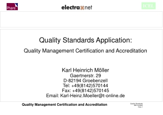 Quality Standards Application: Quality Management Certification and Accreditation
