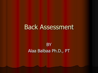 Back Assessment