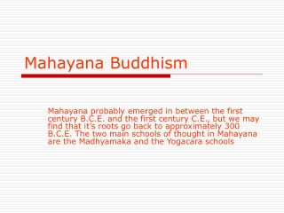 Mahayana Buddhism