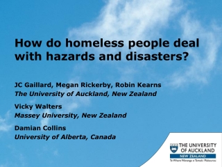 How do homeless people deal with hazards and disasters?