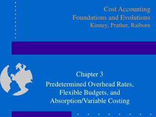 Chapter 3  Predetermined Overhead Rates, Flexible Budgets, and Absorption/Variable Costing