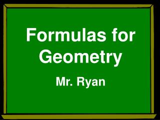 Formulas for Geometry